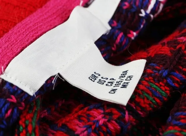 A close-up shot of clothing tags still attached to a SHEIN garment, highlighting the importance of keeping tags intact for a successful return. The image should convey the message of