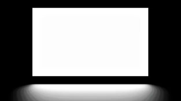 A perfectly square and bright projector image on a white screen, displaying a complex, vibrant color test pattern with a technician's hand subtly adjusting a setting on a remote control, emphasizing precision and ultimate quality.