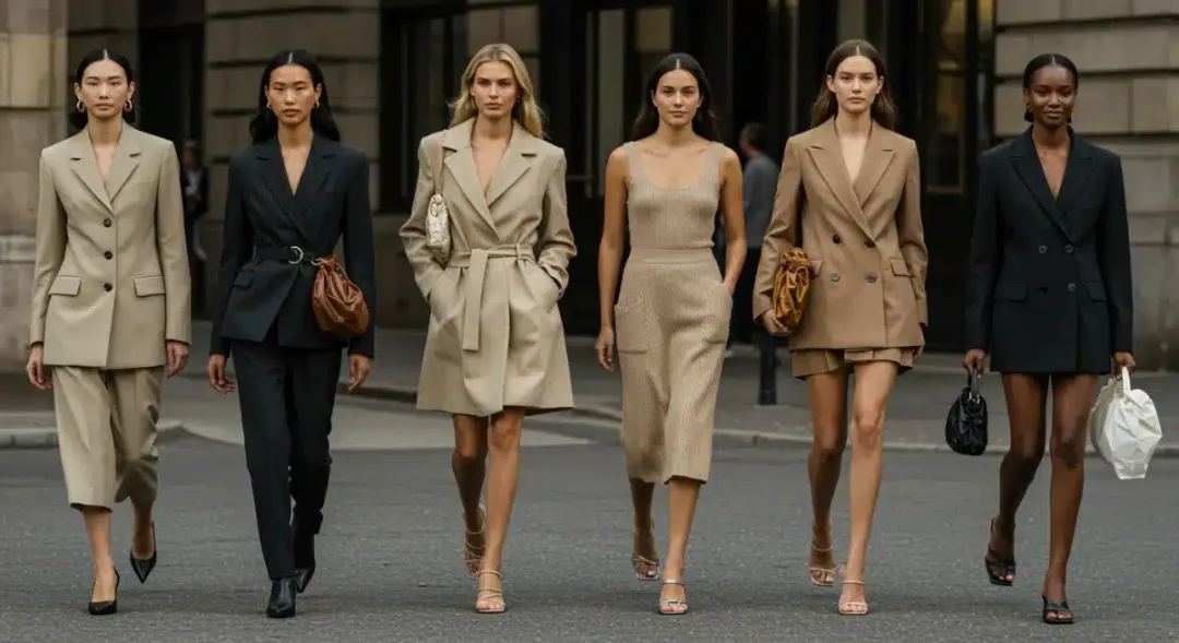 Modern women showcasing 2026 fashion trends in an urban setting