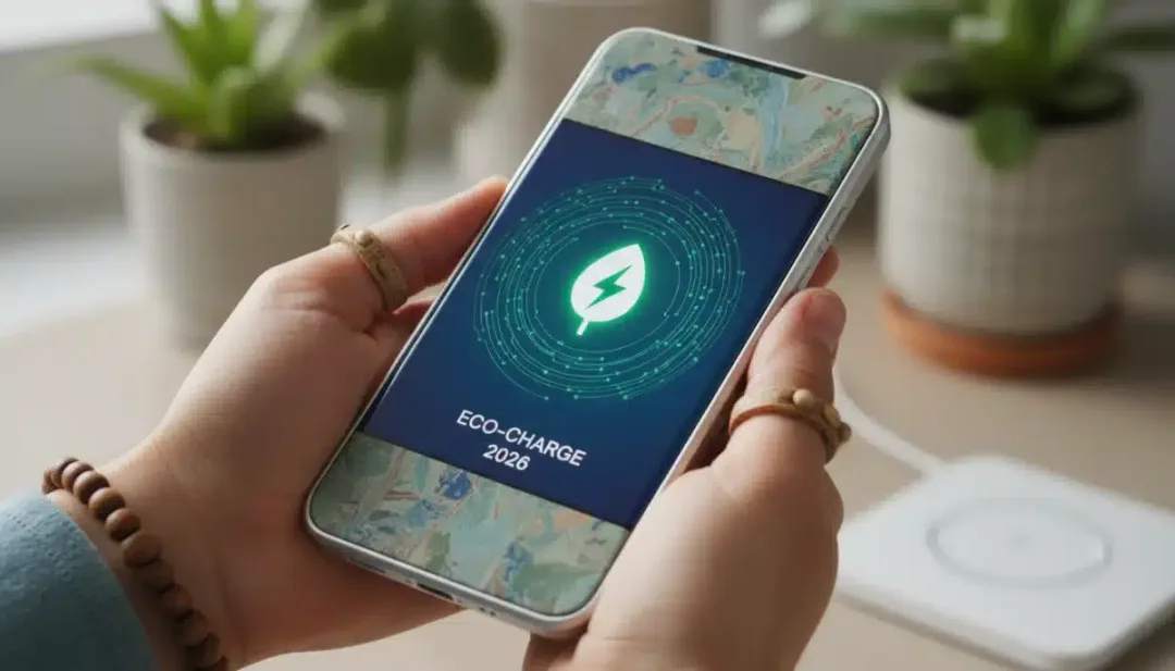 Eco-friendly smartphone with green energy display