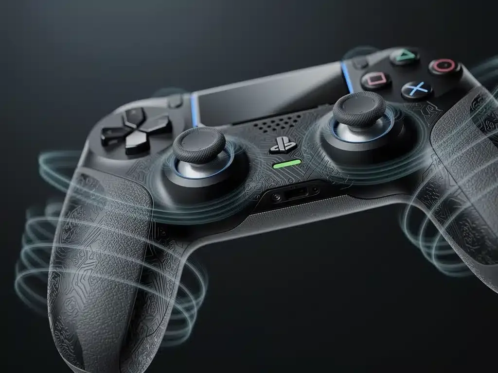 Gaming controller showcasing advanced haptic feedback technology.
